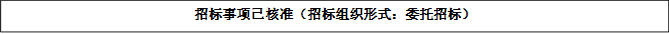 招標事項已核準（招標組織形式：委托招標）